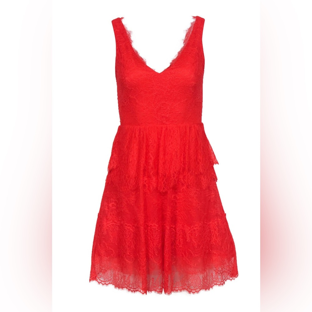 NWOT Revolve Willa BCBGMaxAzria Lace Sleeveless Fit & Flare Dress Red Size Large - Picture 7 of 13